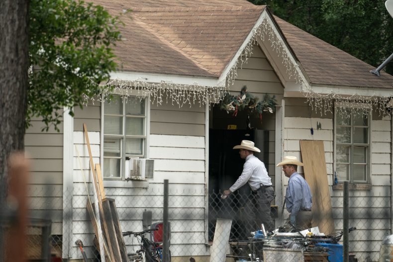 Law enforcement respond to a crime scene