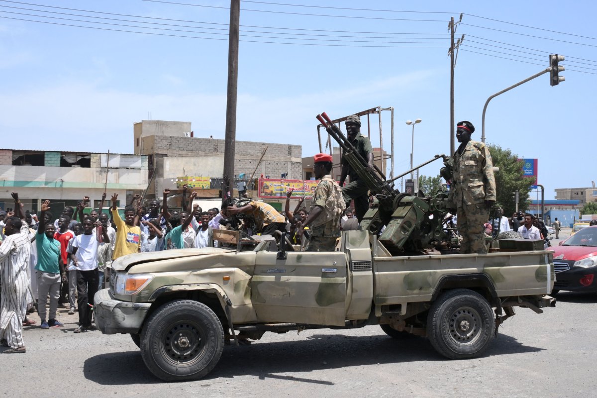 Sudan army troops pictured in Port Sudan