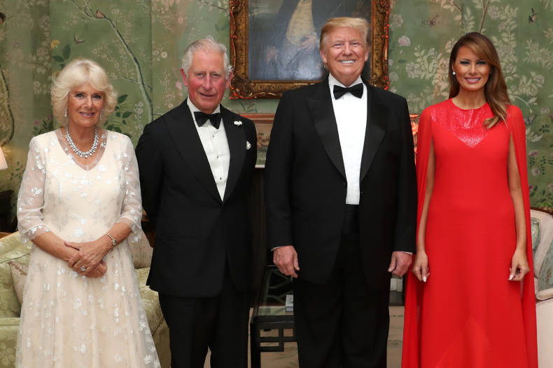 Donald Trump avec le roi Charles, la reine Camilla