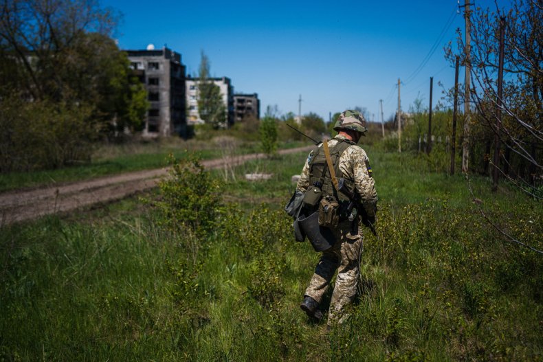 A Ukrainian serviceman