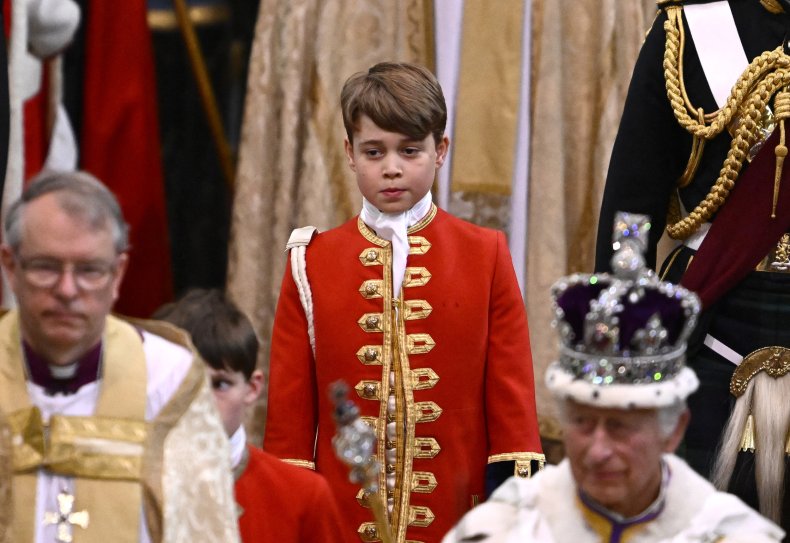 Prince George pictured at Charles III's coronation