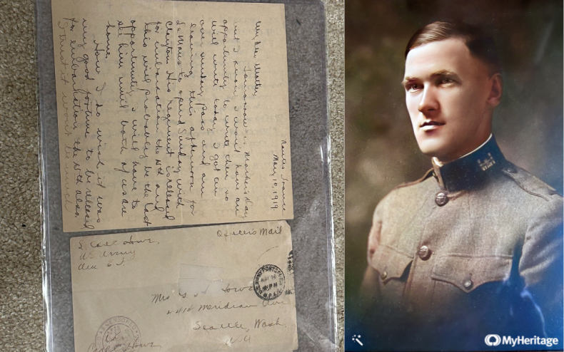 Chester Carl Lowe and his mother's letter.
