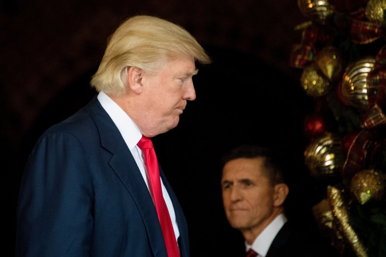 US President-elect Donald Trump (left) meets with
