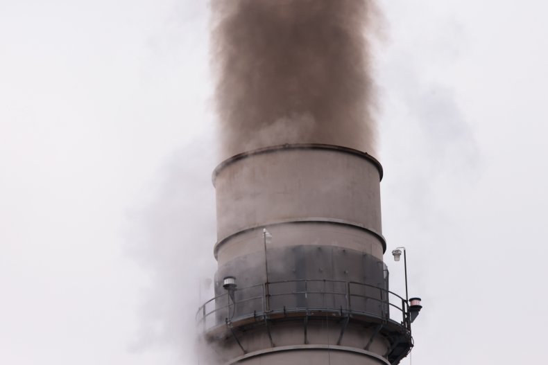 A factory emits smoke