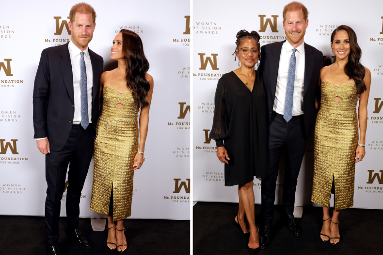 Meghan Markle 'Glowed' In 'Golden Goddess Vibes' Awards Show Fashion Moment