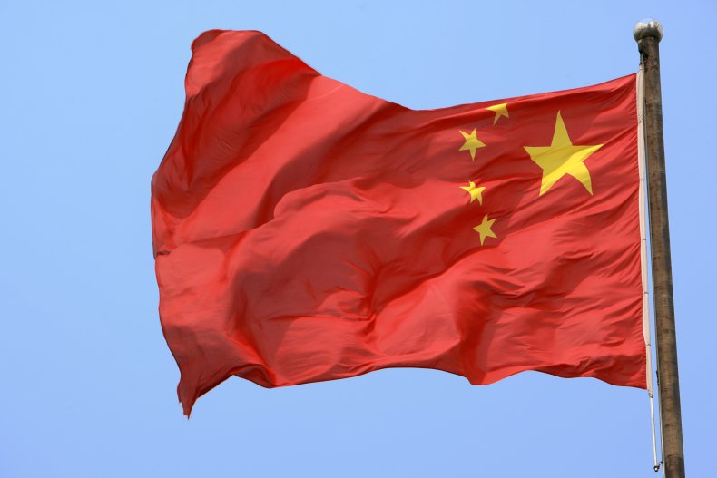  A Chinese flag flies