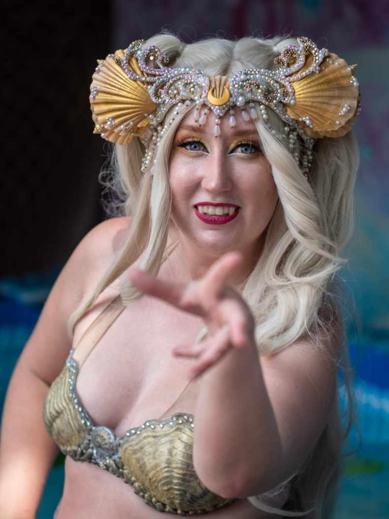 Caroline Don in costume as Mermaid Lorelei