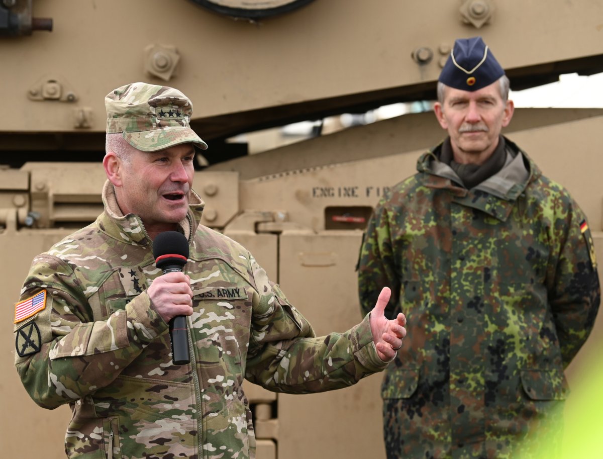 General Christopher G. Cavoli speaks in Germany