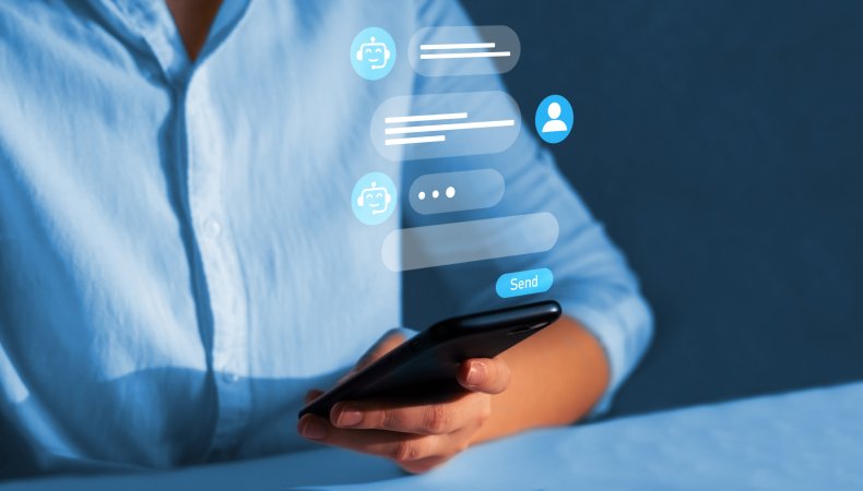 person talking to chatbot