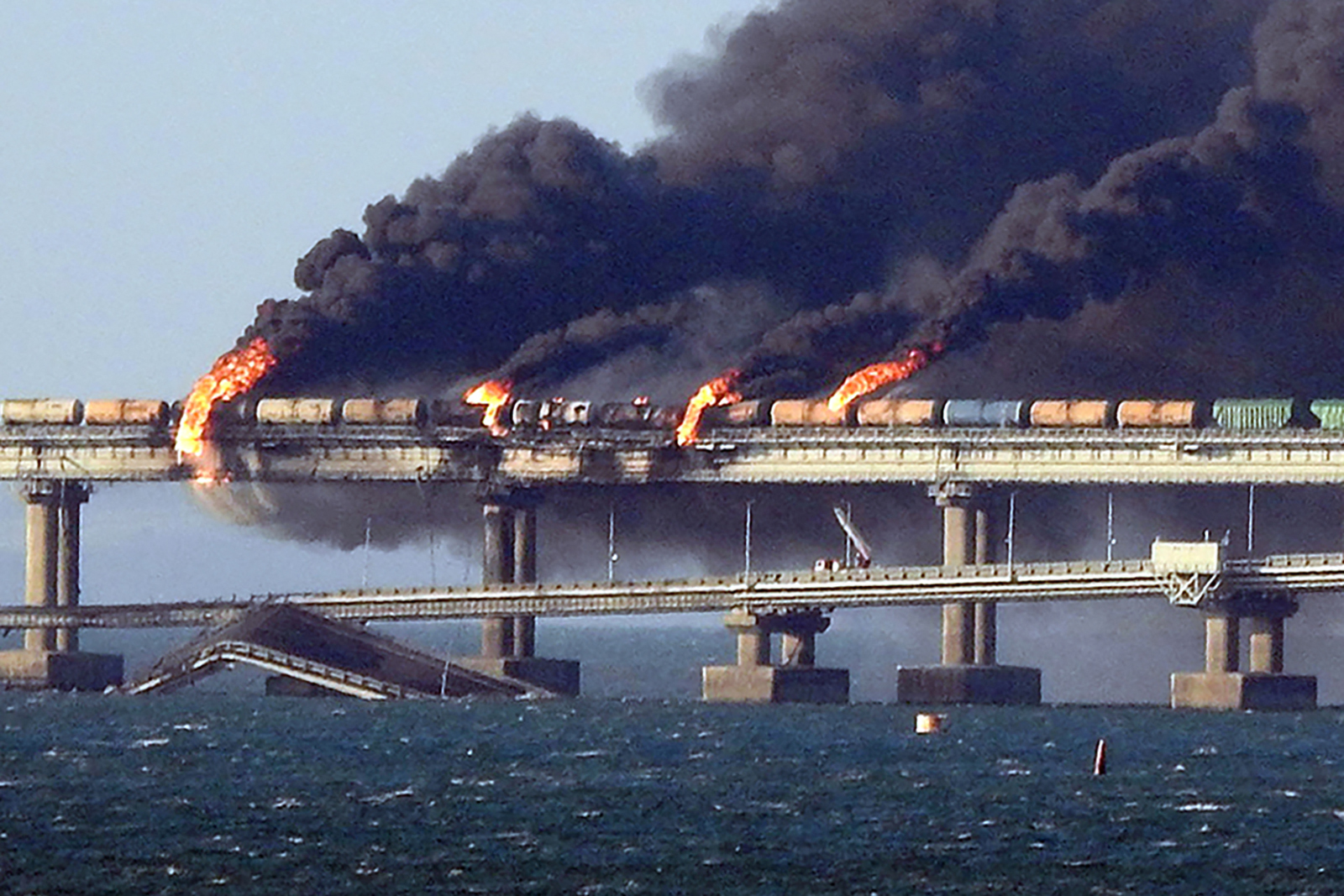 Crimea Bridge Smoke Just 'Exercise,' Russian Official Says as Videos Emerge