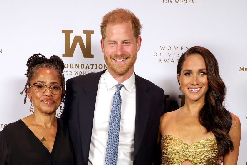 Prince Harry, Meghan and Doria Ragland