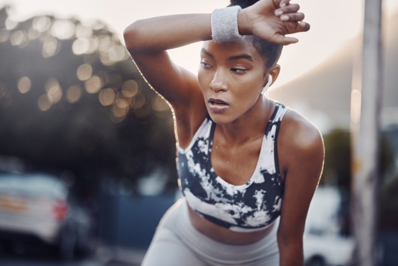 Woman during an outdoor run