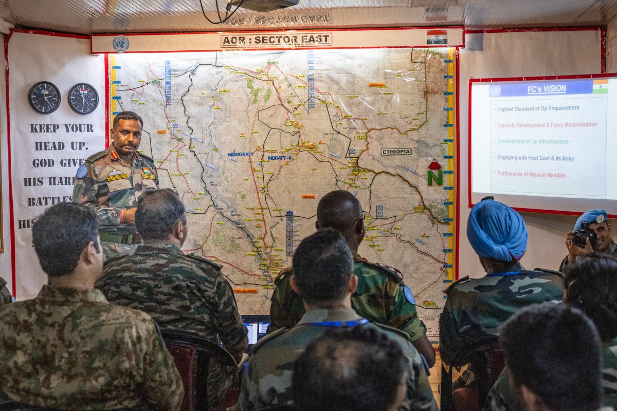 UNMISS, commander, addresses, peacekeepers, in, South, Sudan