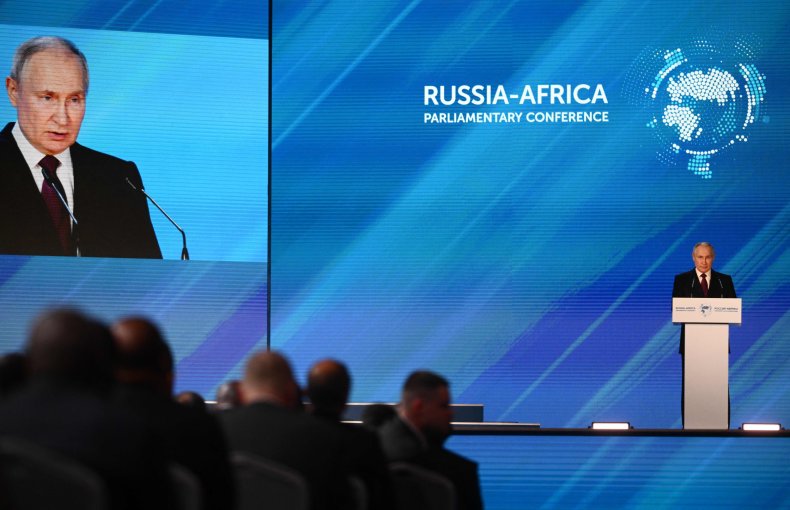Vladimir, Putin, addresses, Russia, Africa, parliamentary, conference