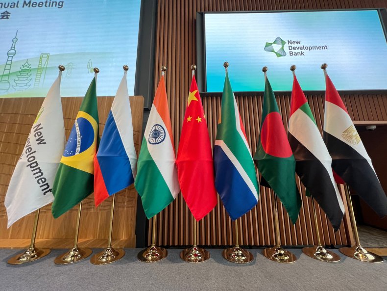 BRICS, New, Development, Bank, flags, in, China