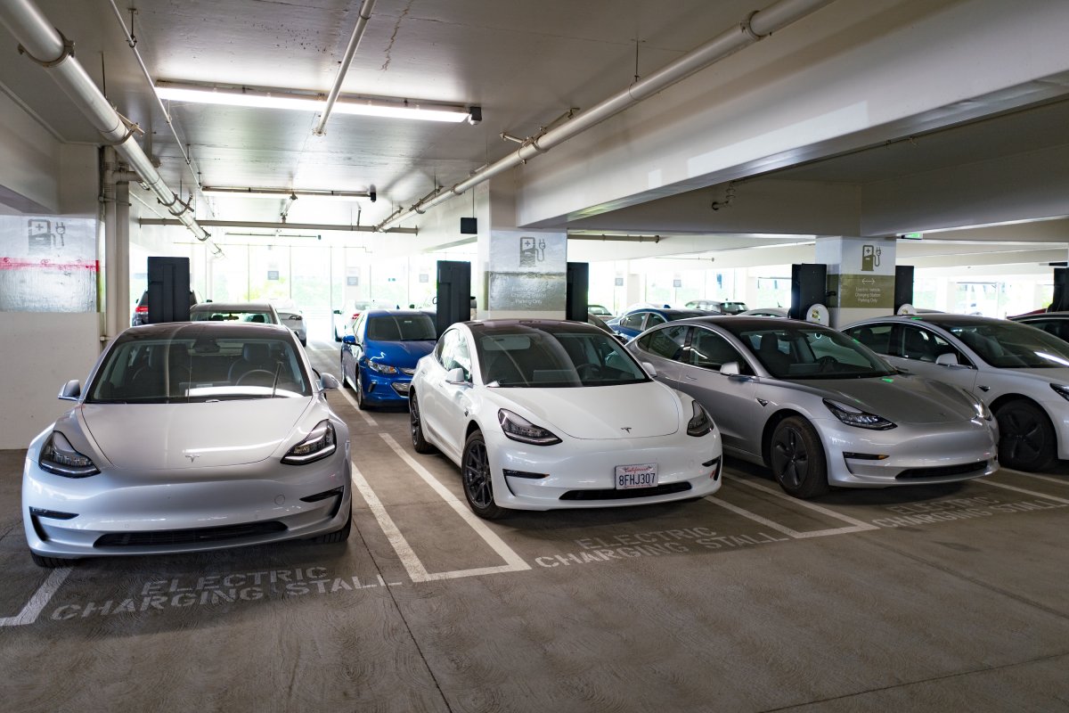 Tesla cars charging