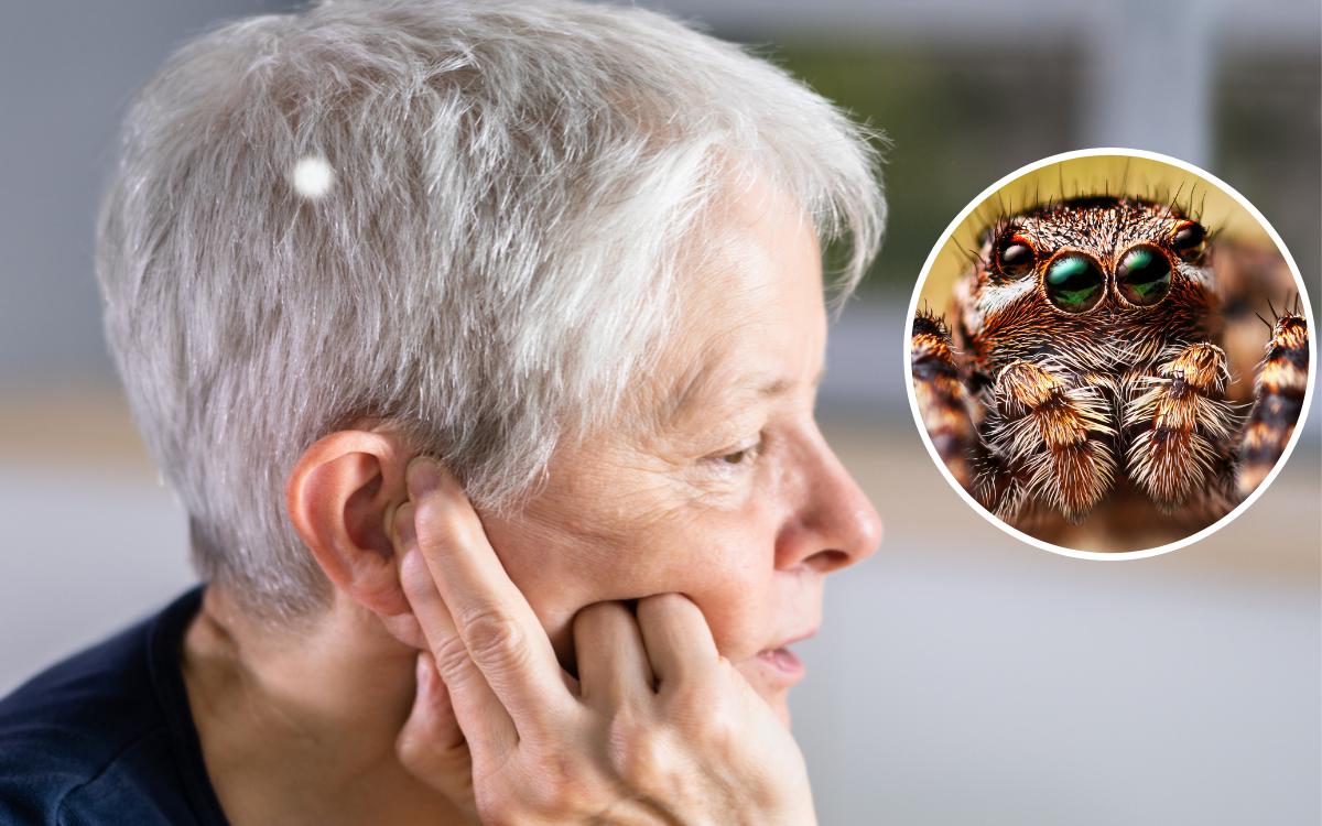 An old woman with ear pain.