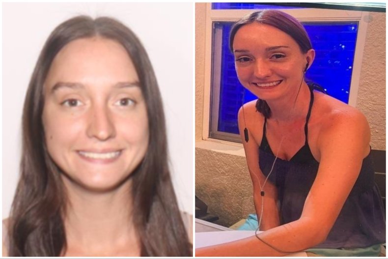 A split image of Ashley Peppard