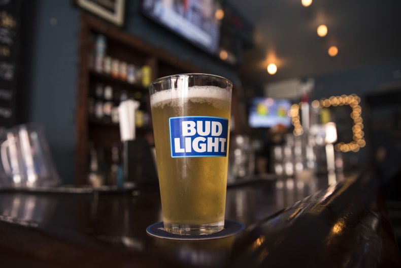 Bud Light pint in a bar
