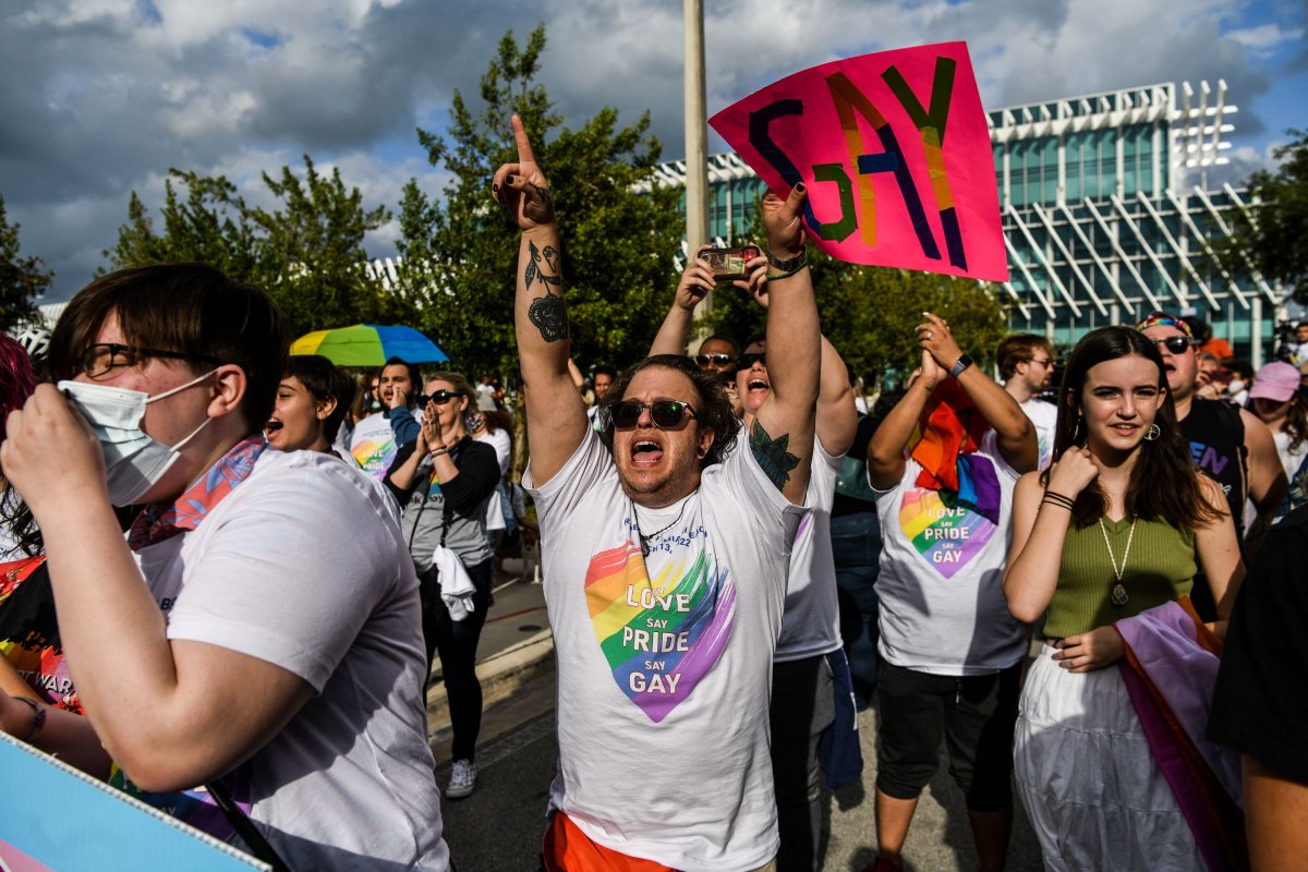 LGBTQ Florida protest stock photo