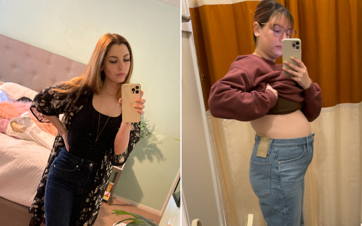 Jenny M. shared photos of weight gain.