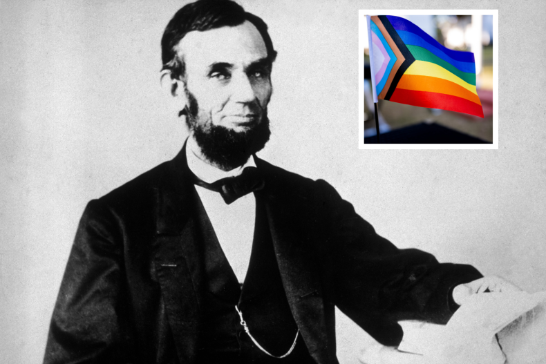 abraham lincoln and pride flag