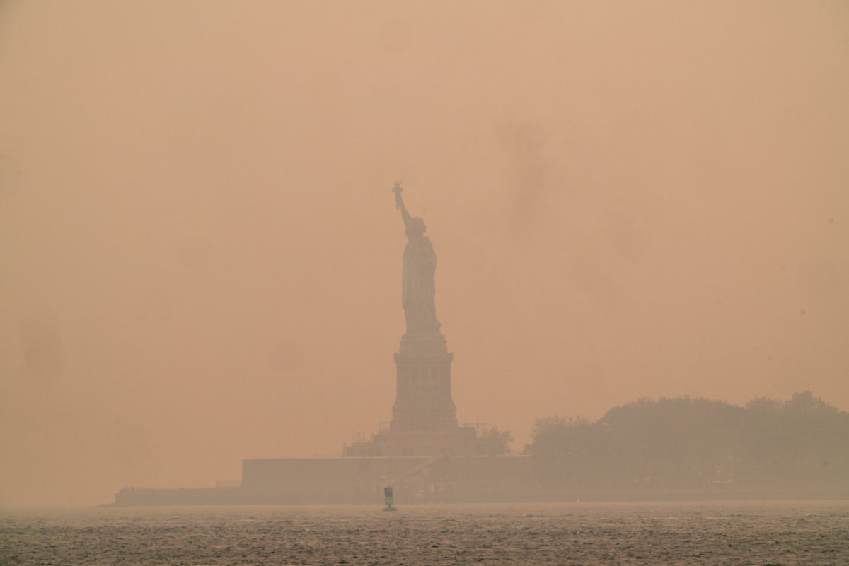 New York city covered in smoke 