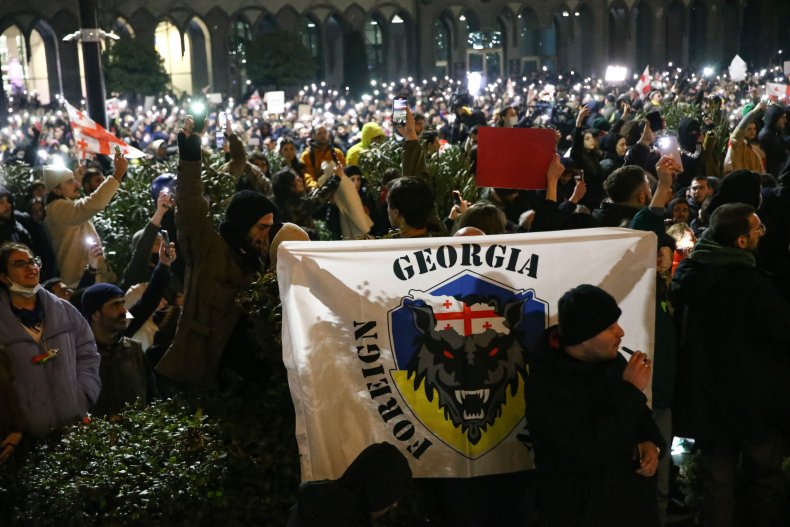 Pro-Western protest in Tbilisi Georgia March 2023