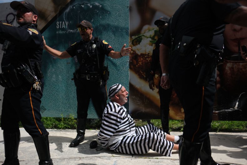 Trump demonstrator gets arrested