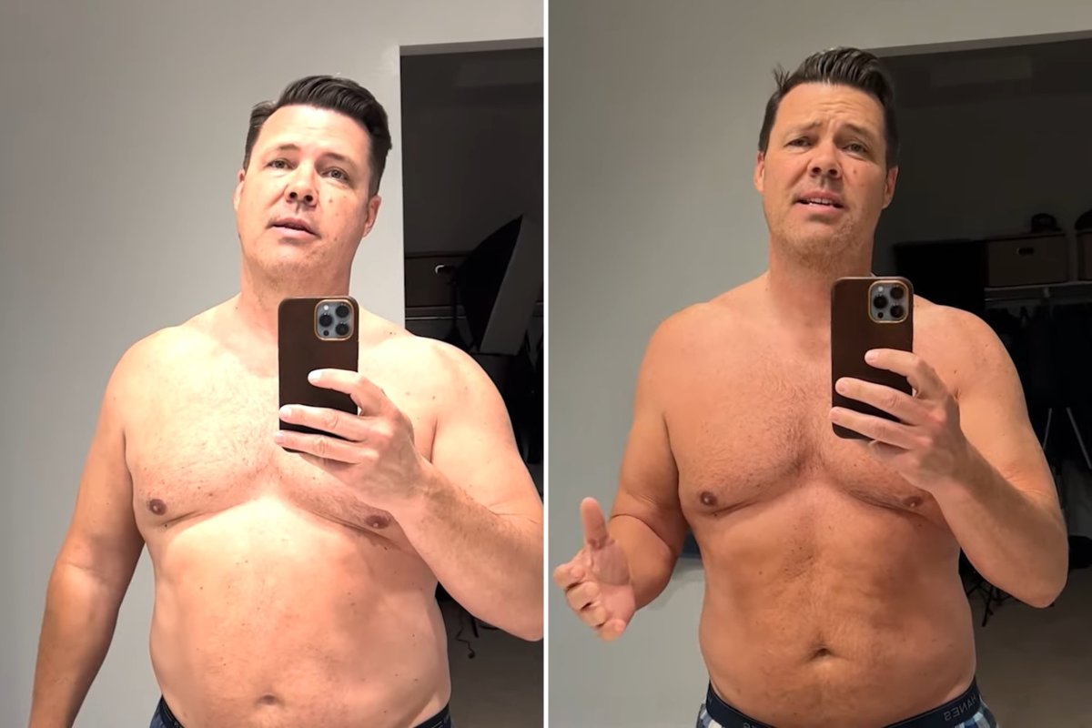 Jim Austin before and after water fast