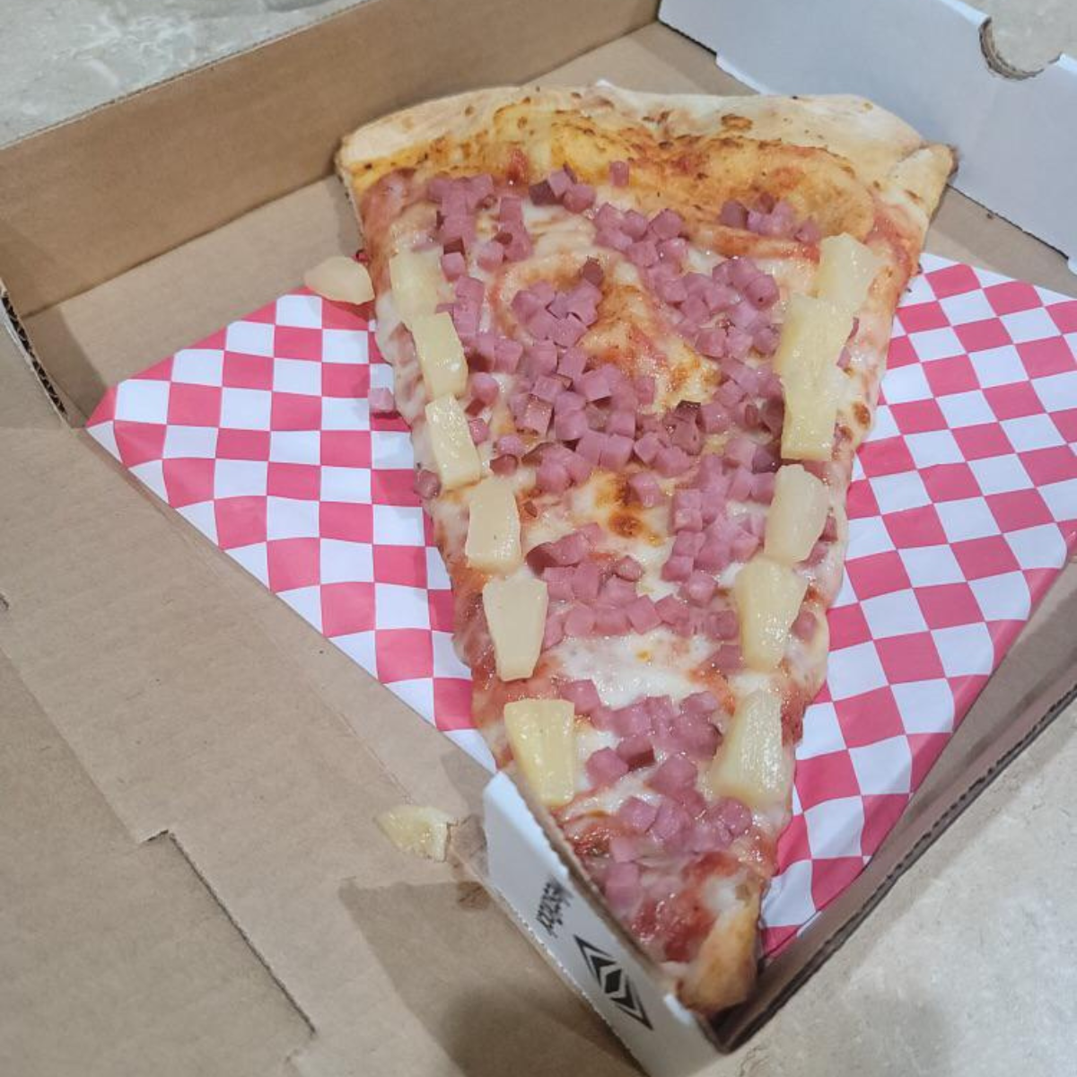 A Hawaiian pizza with a difference.