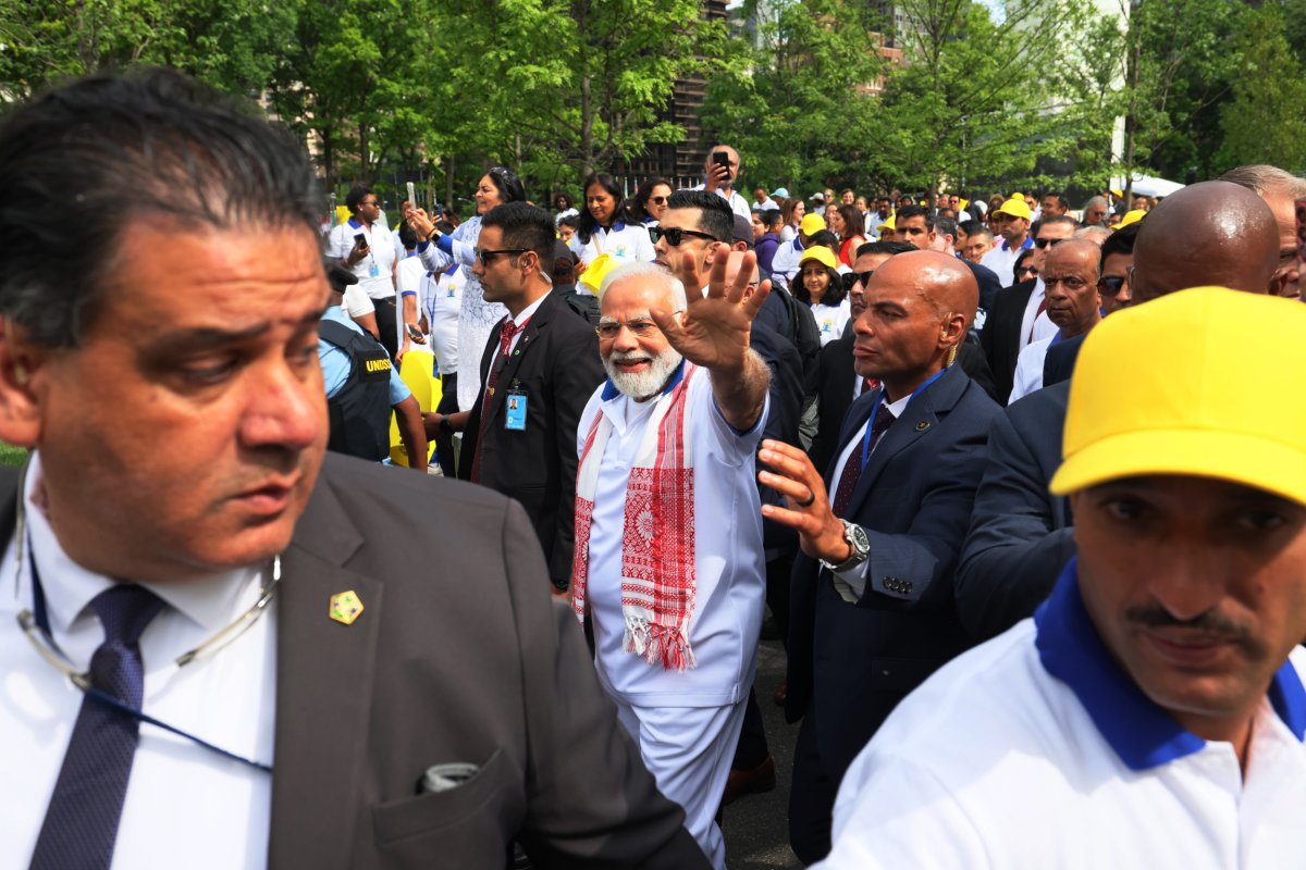 India, PM, Modi, performs, yoga, in, NYC