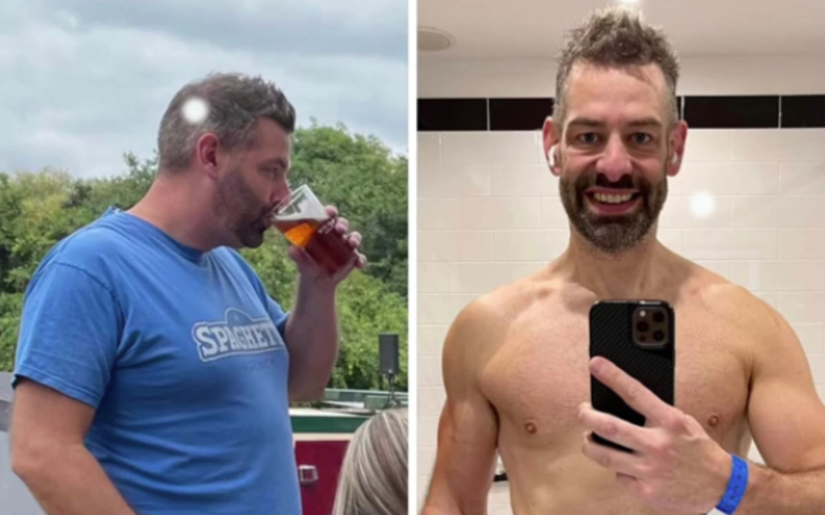 Graham Todd before and after quitting alcohol.