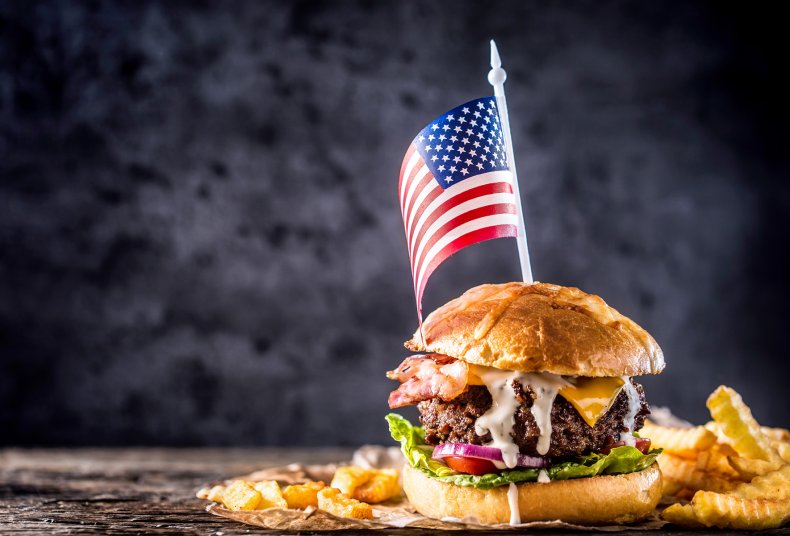 Burger with US Flag