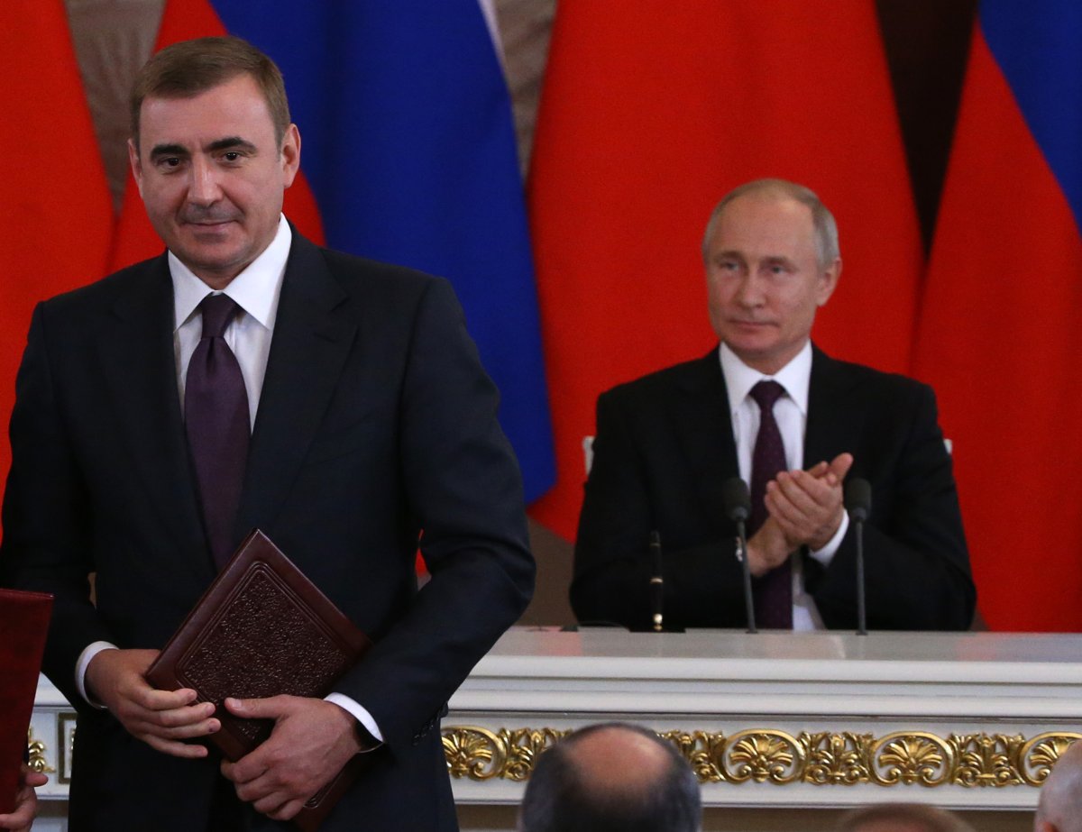 Governor of Tula Aleksey Dyumin and Putin