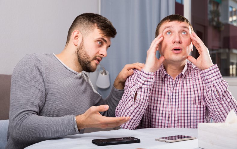 One brother giving advice to another