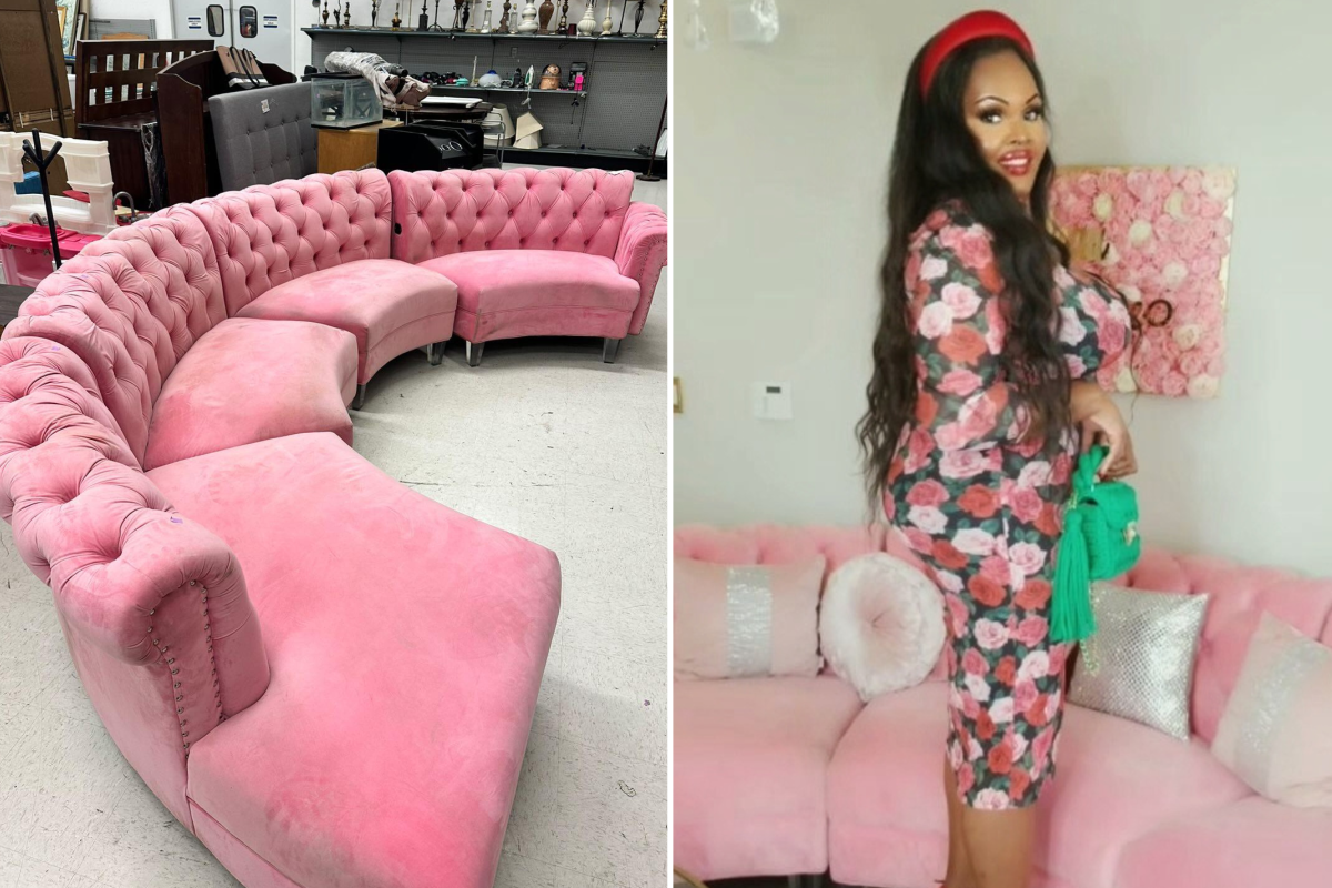 Pink Goodwill Couch