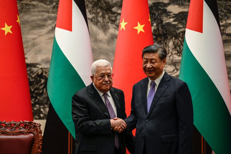 Palestinian, President, Abbas, and, China, President, Xi