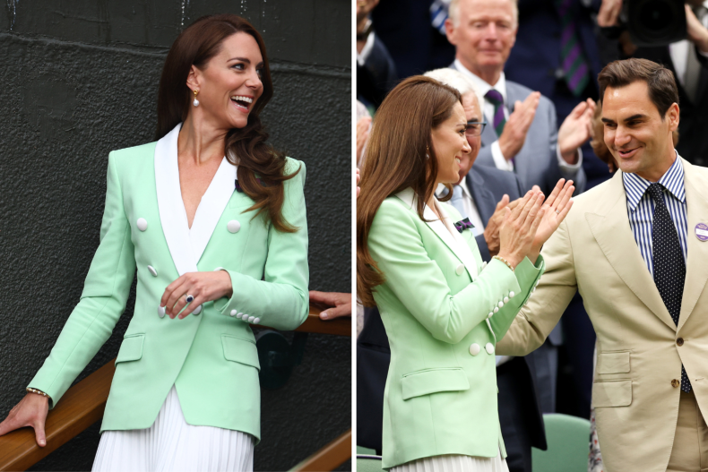 Kate Middleton Wimbledon 2023 with Roger Federer
