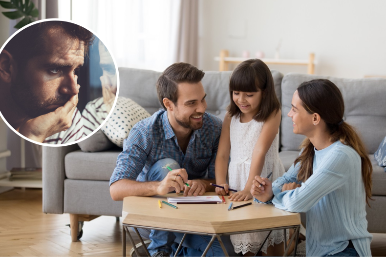 Family with their young daughter