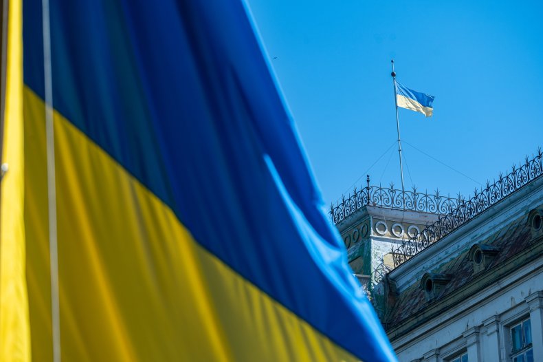 The flag of Ukraine 