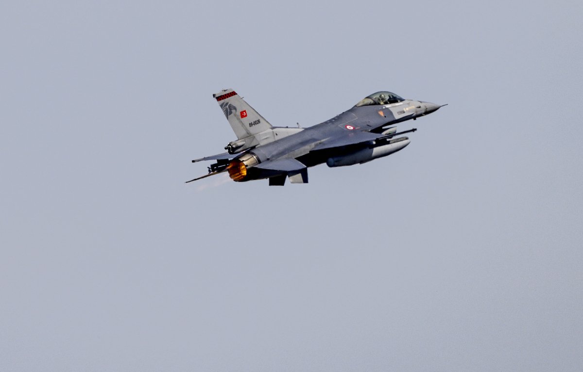 Turkish air force F-16 fighter over Germany