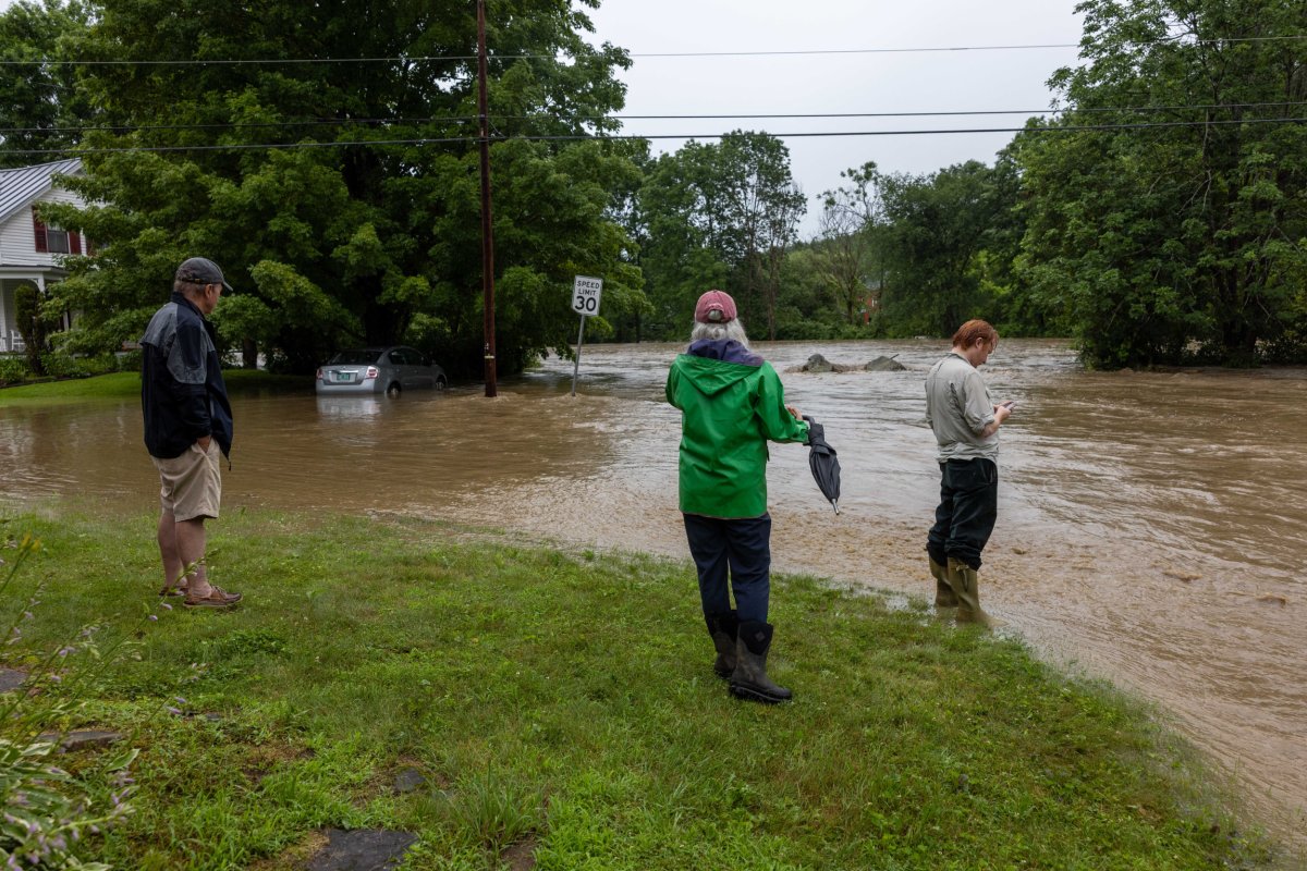 Vermont flooded road