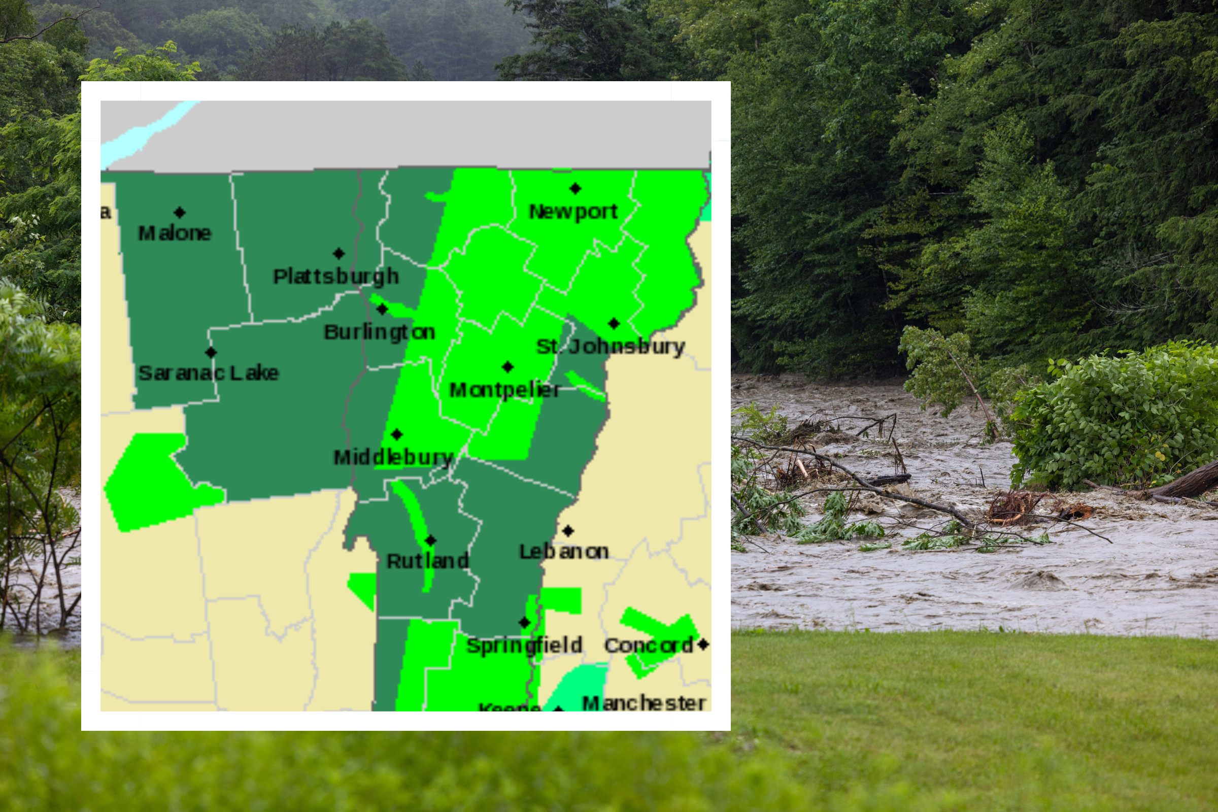 Vermont Flood Map Shows Areas With Catastrophic Impact Expected   Vermont Flood Map 