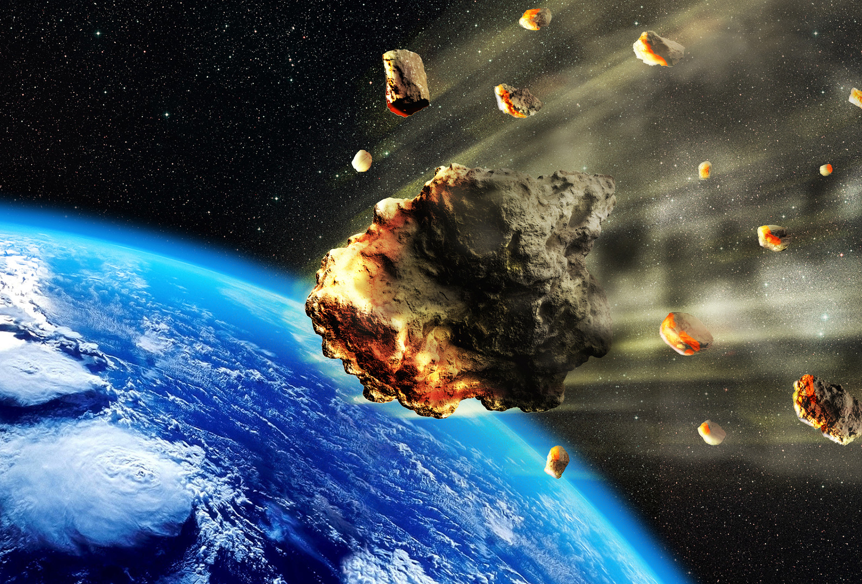 A woman was hit by a meteorite while having coffee with a friend