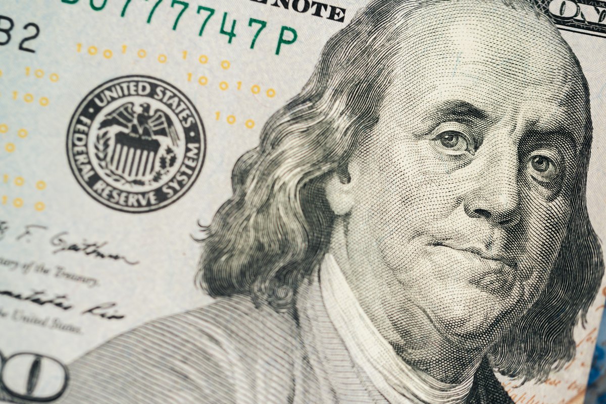 A dollar bill featuring Benjamin Franklin