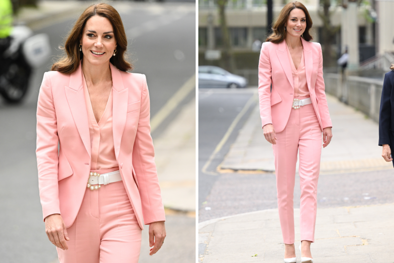 Kate Middleton Pink Pant Suit