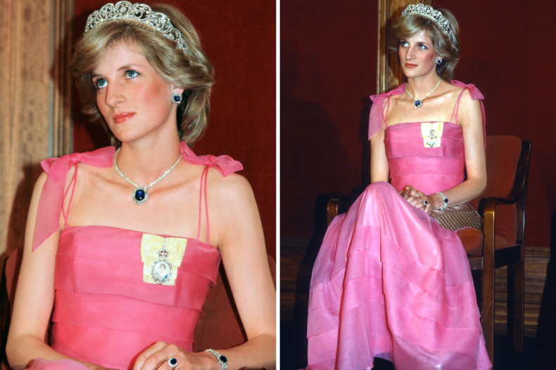 Princess Diana Wearing Pink Victor Edelstein Dress