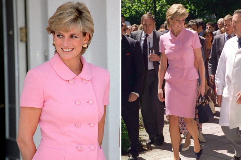 Princess Diana Wearing Pink Versace Suit