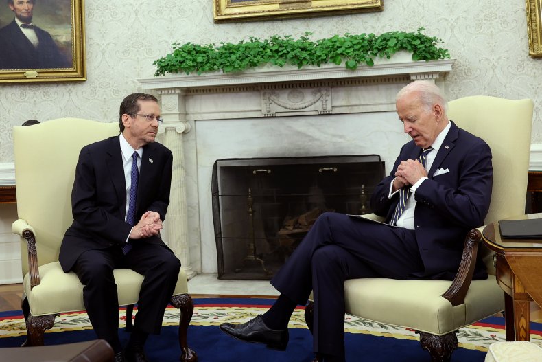 Joe Biden and Isaac Herzog